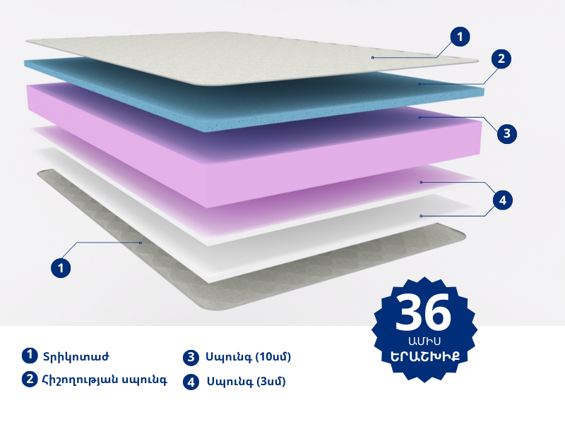 Orthopedic mattress Alabama 21 100x200 hard, 23 cm