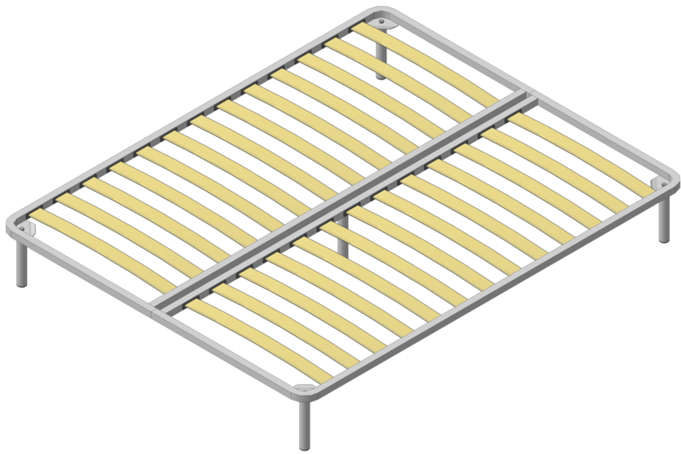 Metal base frame with lamellas 1400x1900 gray