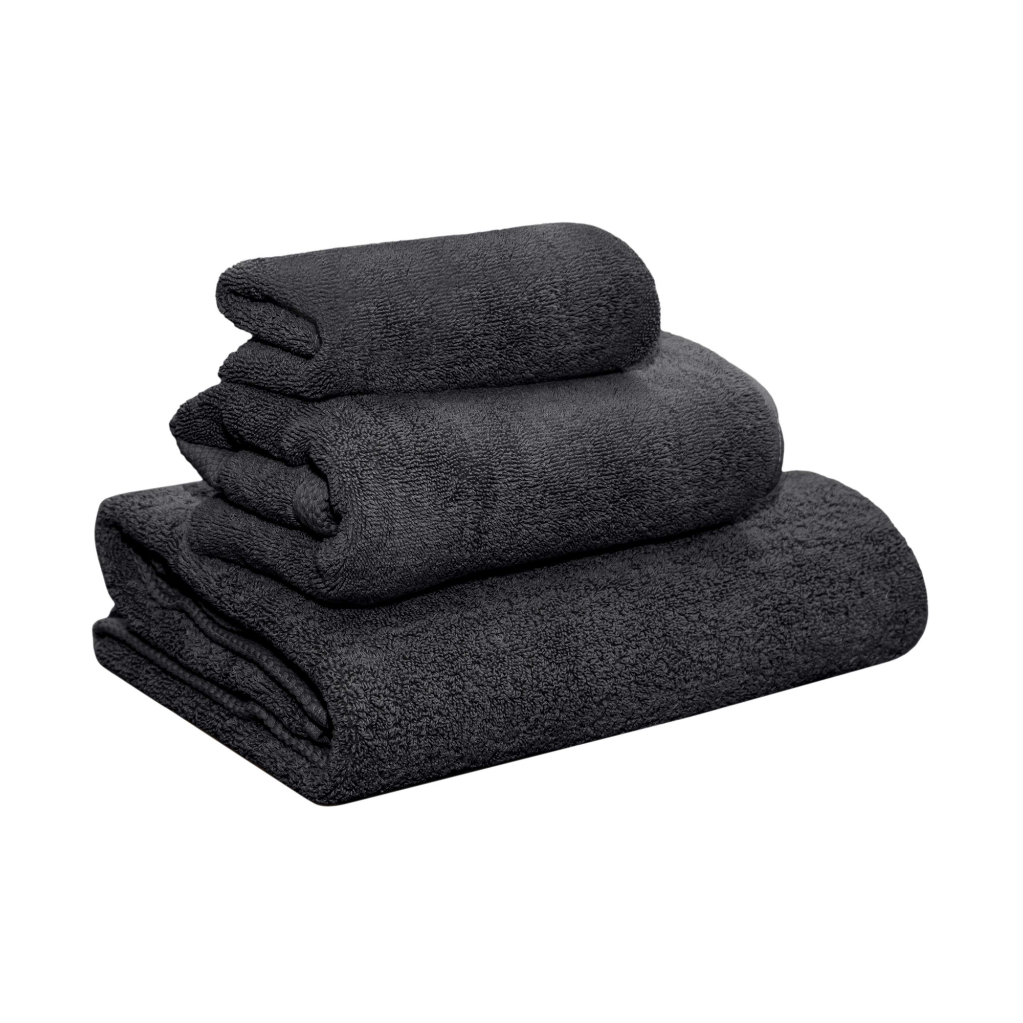 Terry towel 30x50, black, 100% cotton