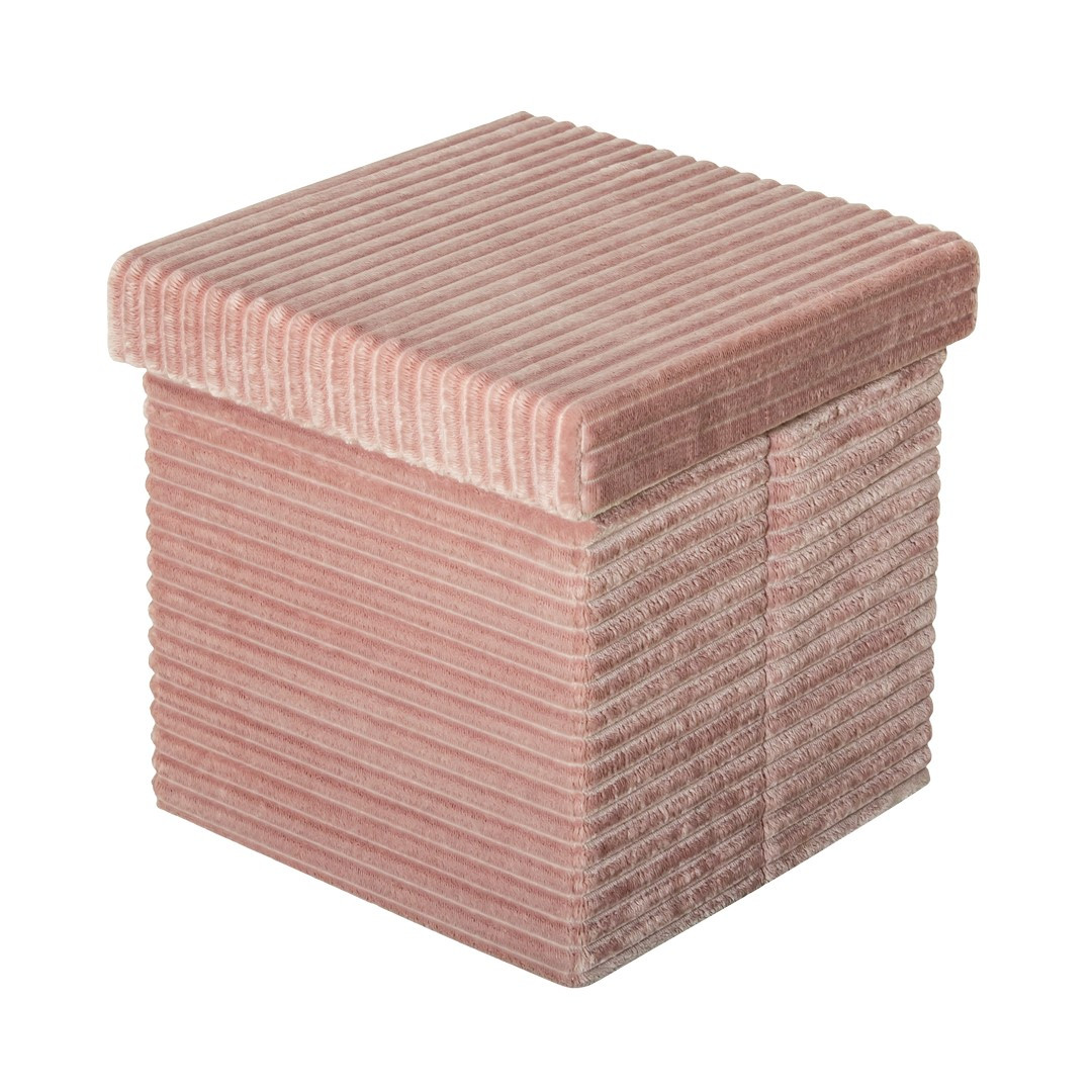 HS15-01 Пуф складной с ящиком для хранения, розовый