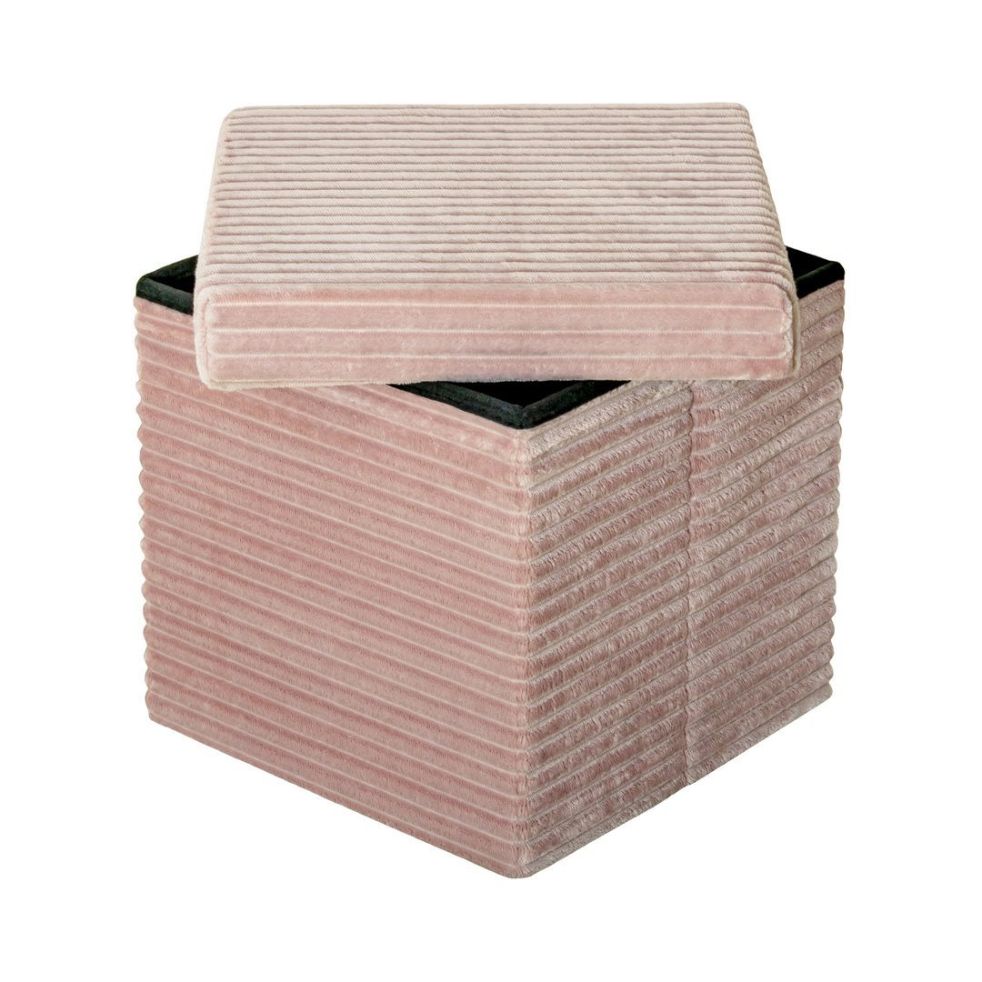 HS15-01 Пуф складной с ящиком для хранения, розовый