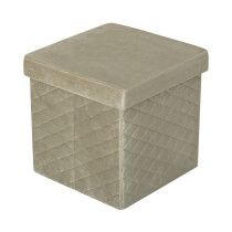 HS15-03 Folding pouf with storage beige