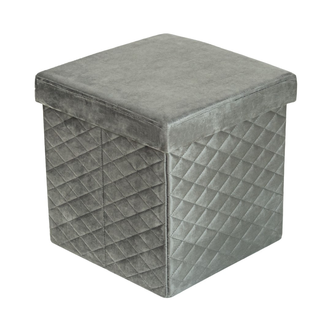 HS15-05 Folding pouf with storage grey
