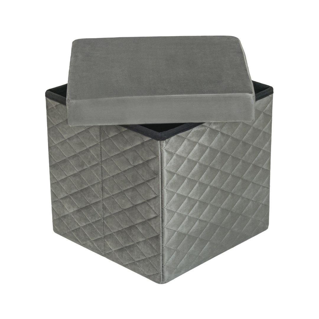 HS15-05 Folding pouf with storage grey