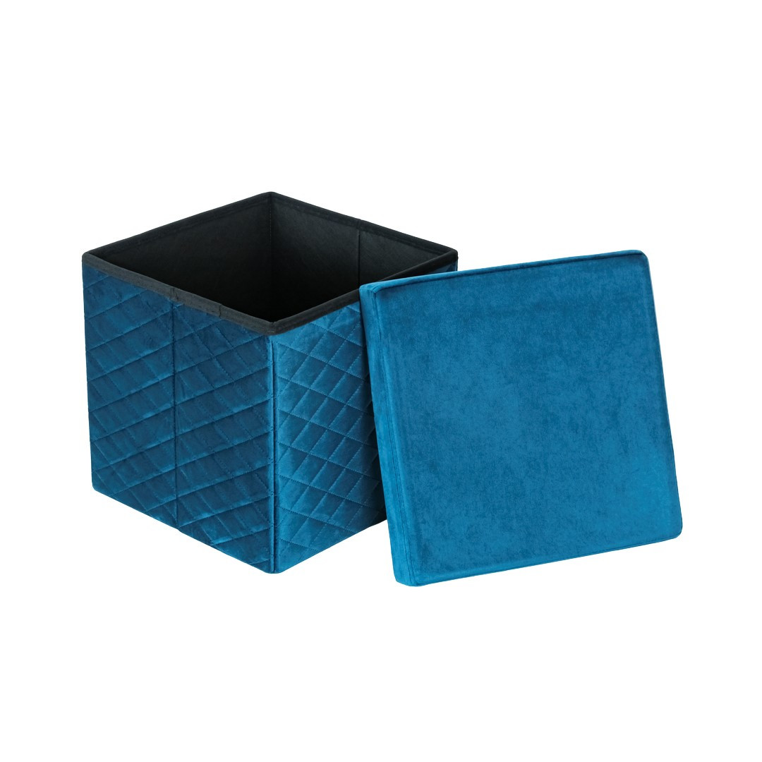 HS15-08 Folding pouf with storage blue