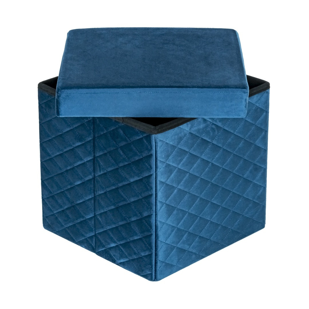 HS15-08 Folding pouf with storage blue