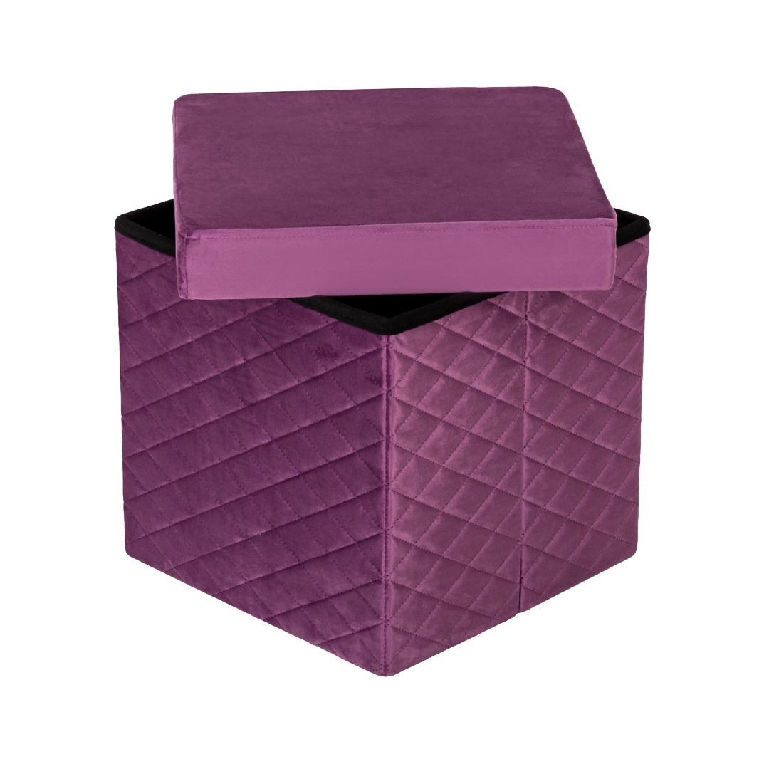 HS15-10 Folding pouf with storage violet