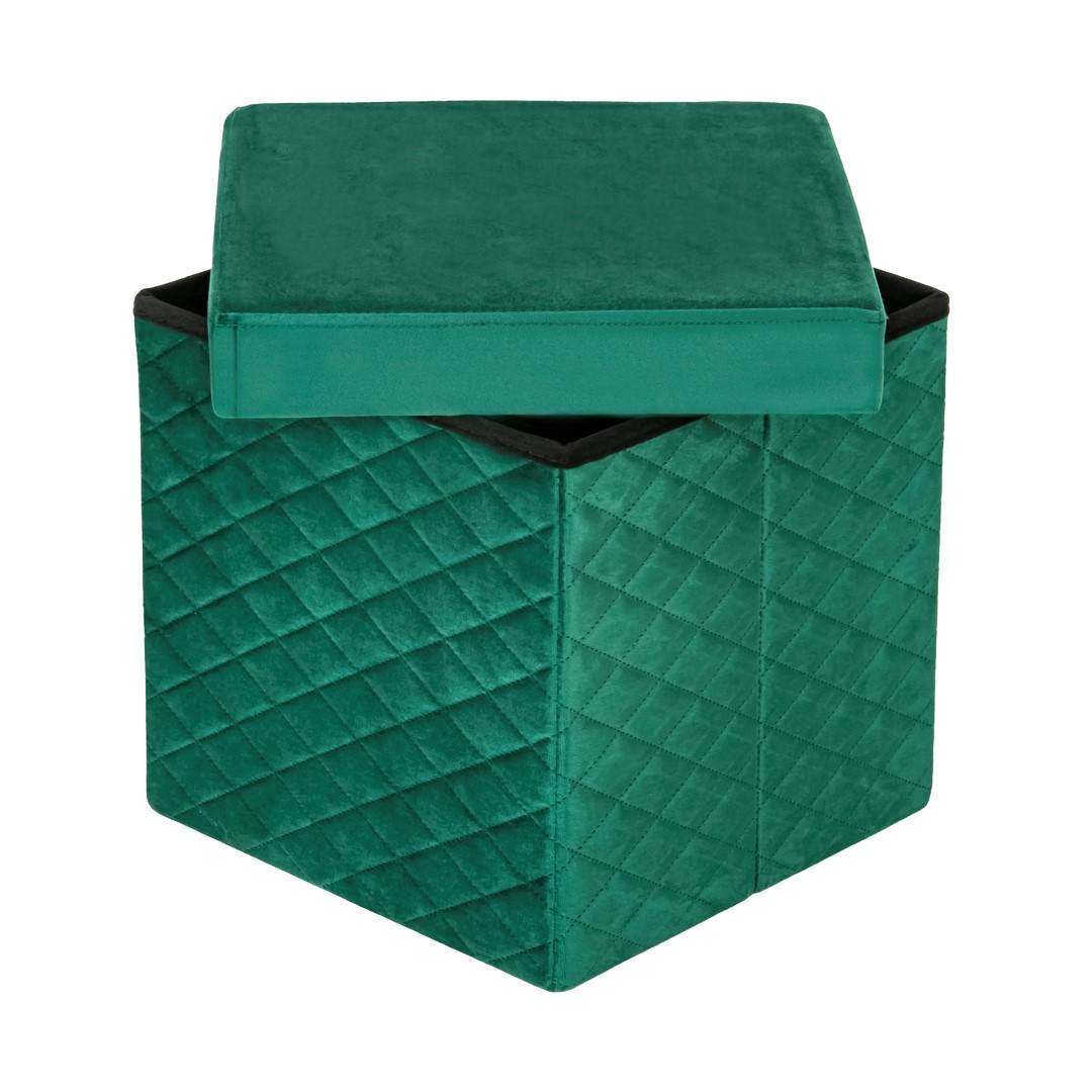 HS15-12 Folding pouf with storage green