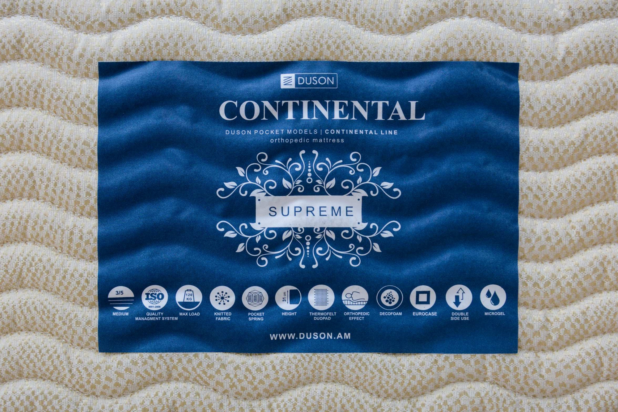 Orthopedic mattress Continental Supreme 90x200 medium, 31cm