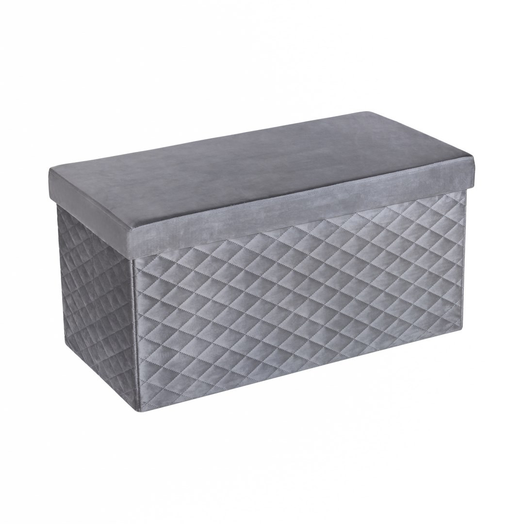 HS7638-03 Folding pouf with storage grey