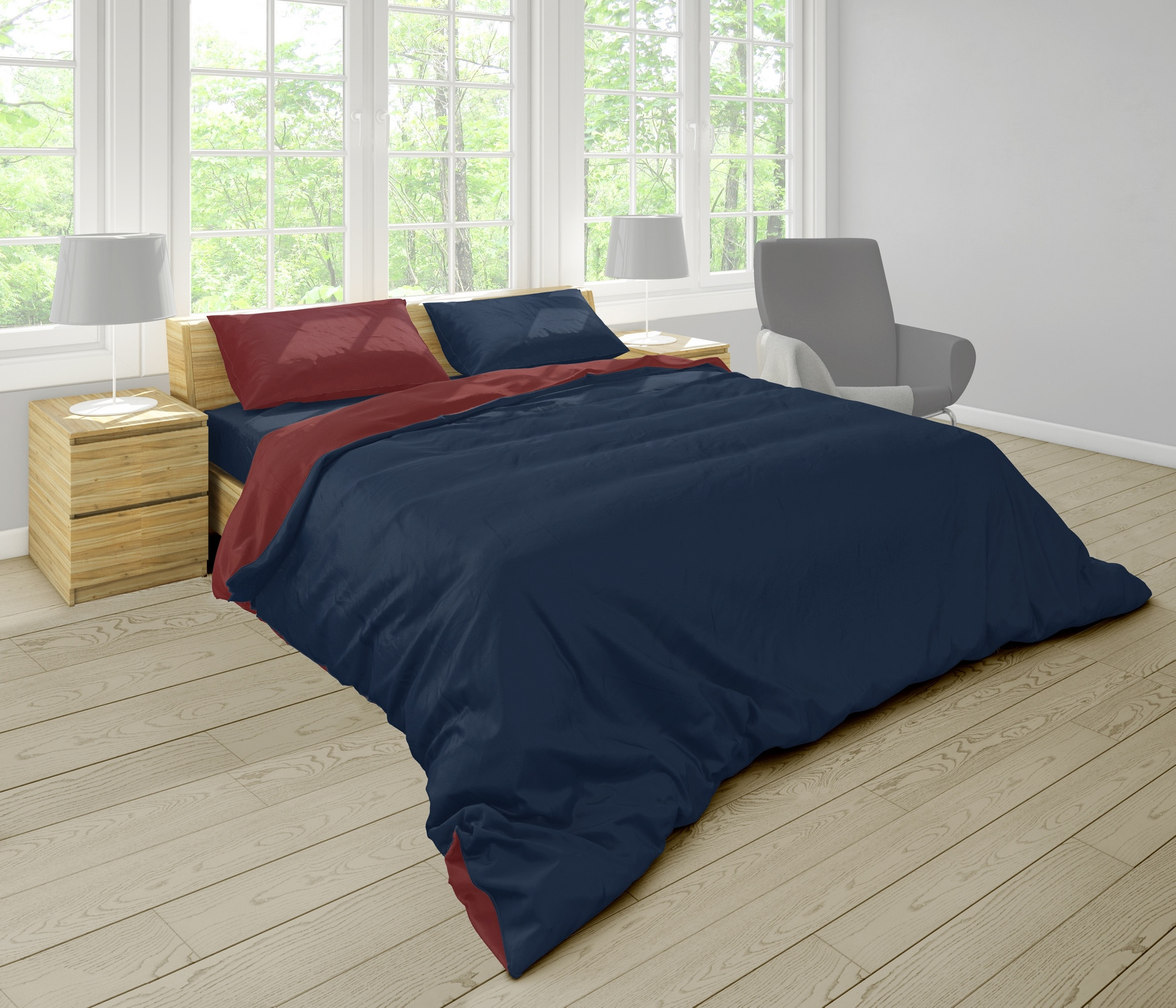 Dilios Bedding SetDenim red/blue Uni