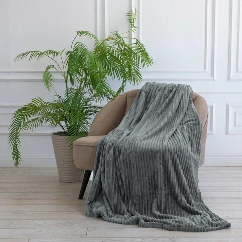 Duson Blanket welsoft, dark gray, 150x205 cm