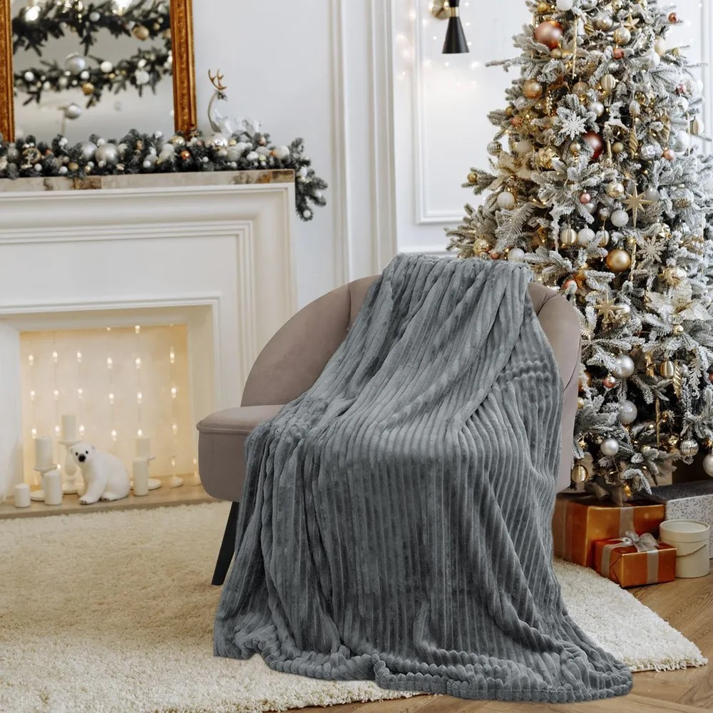 Duson Blanket welsoft, dark gray, 150x205 cm